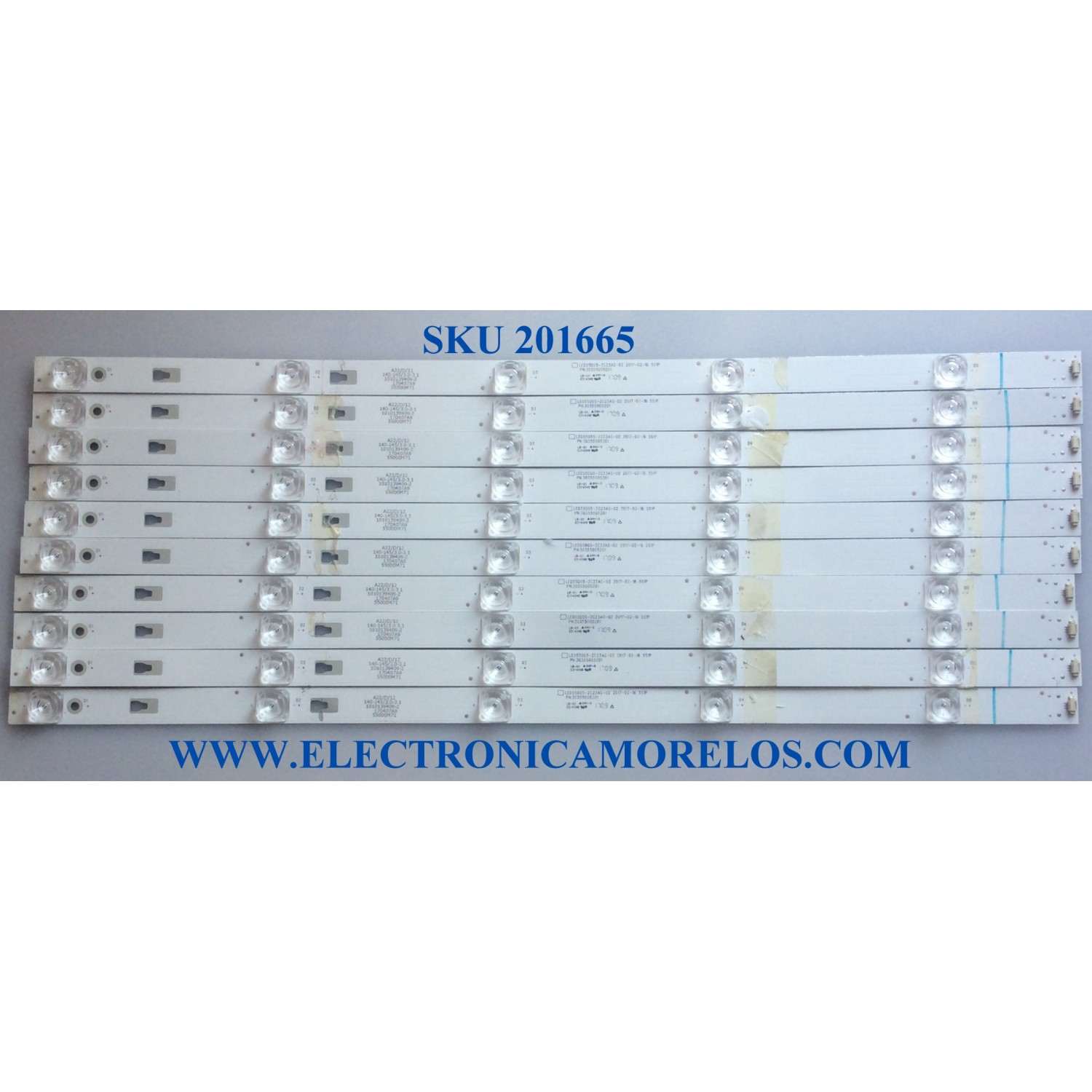 KIT DE LED´S PARA TV (10 PIEZAS) / JVC LED55D05-ZC23AG-02 / 30355005201 / 55000M71 / 170407A9 / E314348 / 1010139409-2 / PANEL LC546PU1L01 / MODELOS LT-55MA770 / LT-55MA875